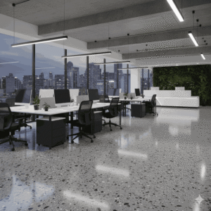 Modern office with epoxy resin flooring